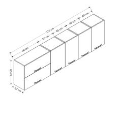 Minar 275 Cm Mutfak Dolabı Beyaz 275-B2-Üst Modül