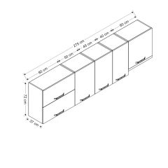 Minar 275 Cm Mutfak Dolabı Beyaz 275-B4-Üst Modül