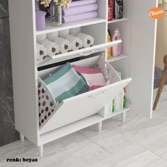 Modilayn Kirli Çamaşır Dolabı Banyo Dolabı Çok Amaçlı Dolap