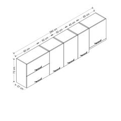 Minar 280 Cm Mutfak Dolabı Beyaz 280-B8-Üst Modül