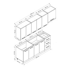 Minar 265 Cm Mutfak Dolabı Beyaz Dore 265-D4