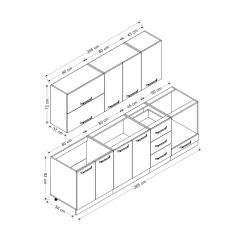 Minar 265 Cm Mutfak Dolabı Beyaz Dore 265-D6