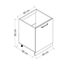 Minar 60 Cm Mutfak Dolabı Beyaz 60-B1-Alt Modül