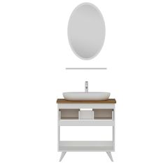 Minar Banyo Dolabı 85Cm Ay2K1Ç+1Ea1R+Tzg Beyaz