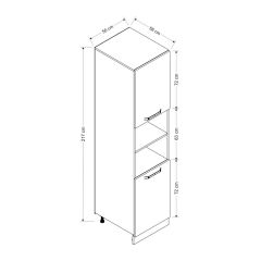 Minar 50 Cm Mutfak Boy Dolabı - Beyaz D50-B2