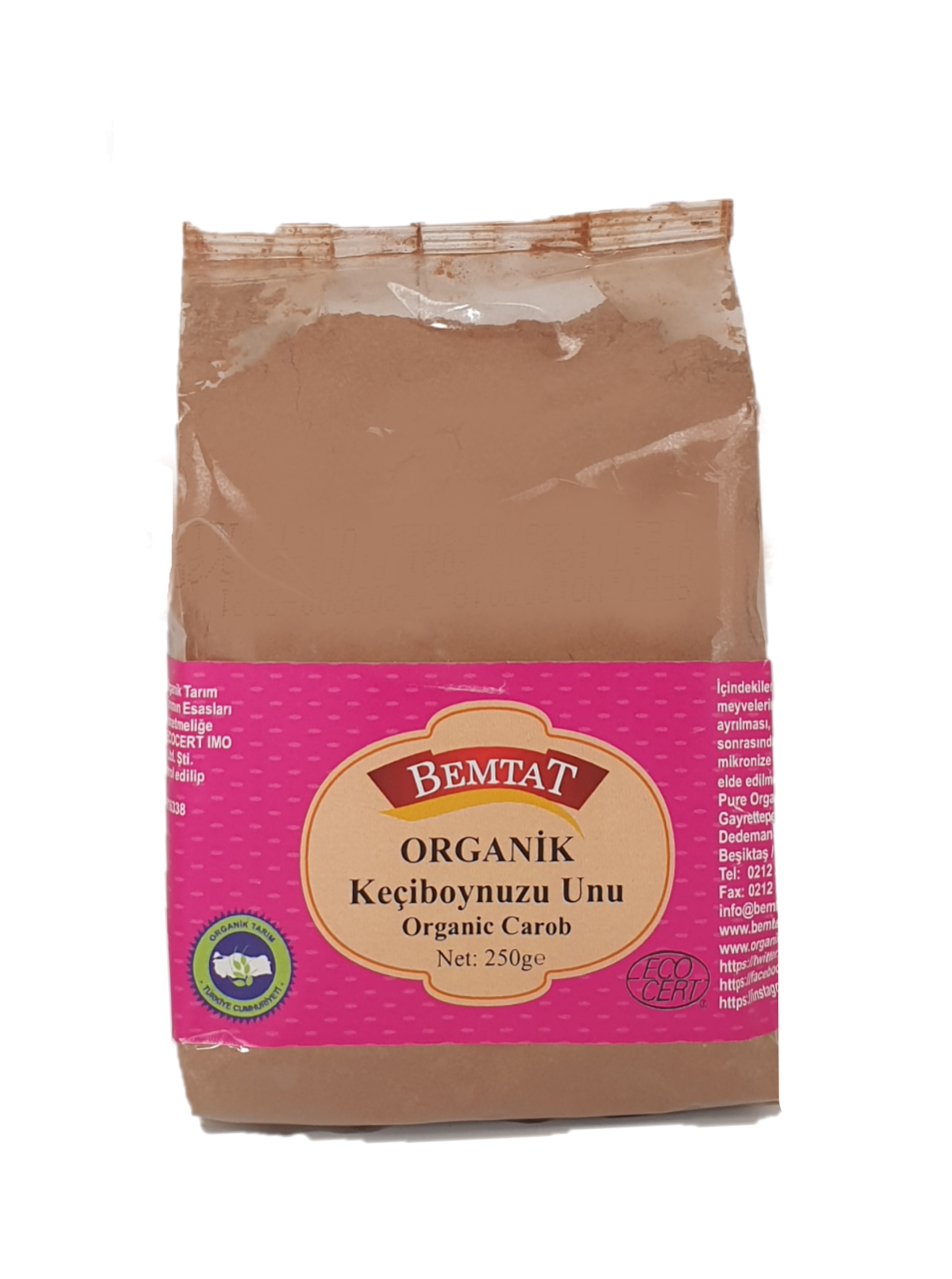 Bemtat Organik Keçiboynuzu Unu 250 Gr (Organic Carob Flour)