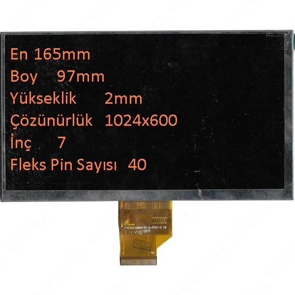 FPC-T-0700-030-1 Kablo Kodlu 7 İnç HD Lcd Panel