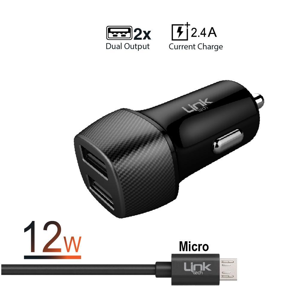 Linktech C491 Safe Micro USB 12W Araç Şarj Aleti