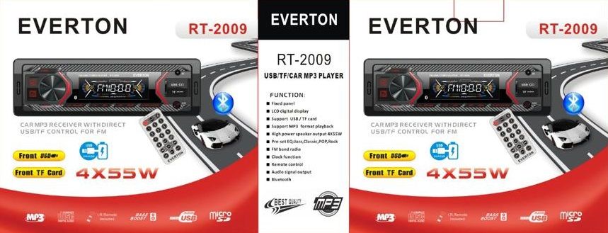 Everton RT-2009BT USB-SD-FM-AUX Mekaniksiz Bluetooth'lu Oto Teyp