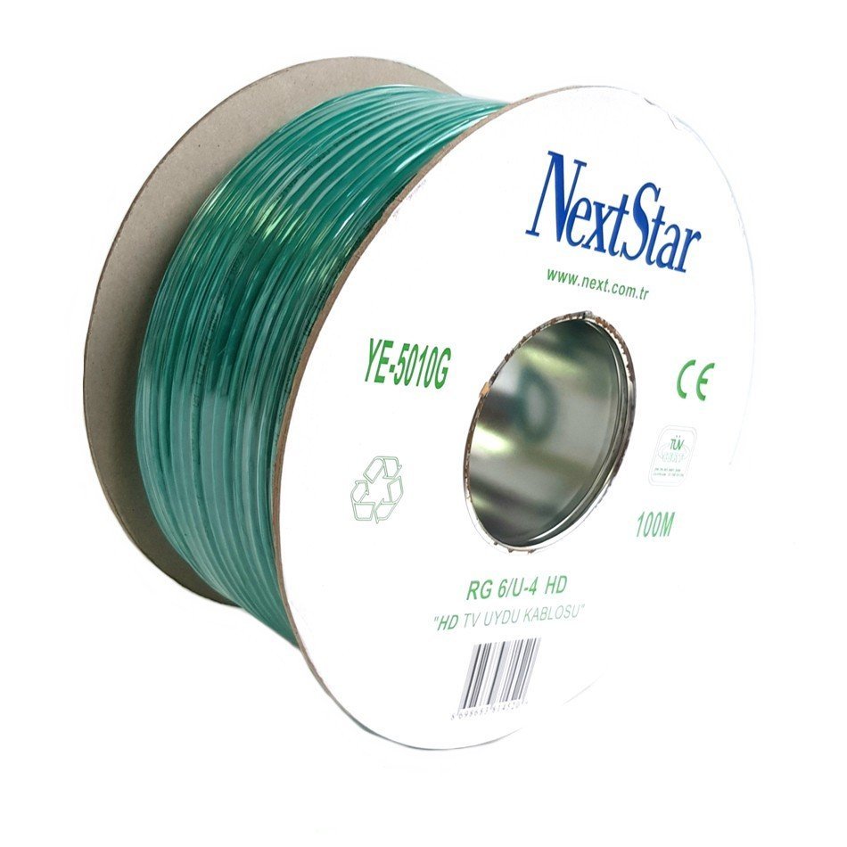 NextStar YE-5010G RG6U4 Anten Kablosu Yeşil 100Metre