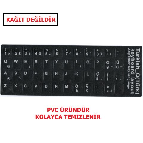 Notebook Klavyeleri İçin Türkçe Q Sticker Seti