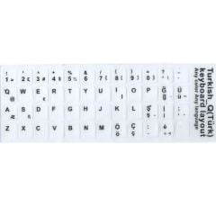 Laptop Klavyesi için Türkçe Klavye Etiketi Beyaz Renk Türkçe Q, Sticker