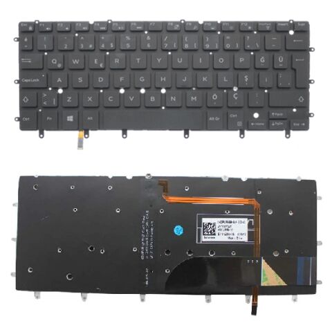 Dell XPS 9360, 13-9360, 13 9360 Klavye Tuş Takımı Tuş Seti Led Işıklı Siyah Türkçe