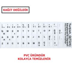 Türkçe Klavye Sticker Beyaz Q Sticker