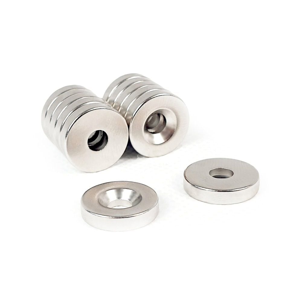 Havşa Delikli Neodyum Mıknatıs d20x5 mm 10/5 mm