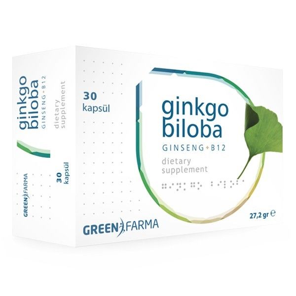 Green Farma Ginkgo Biloba - Gingseng - B12 30 Kapsül