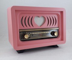 Nostaljik Radyo Pembe Renk  USB ve Bluetooth'lu Aşiyan 1