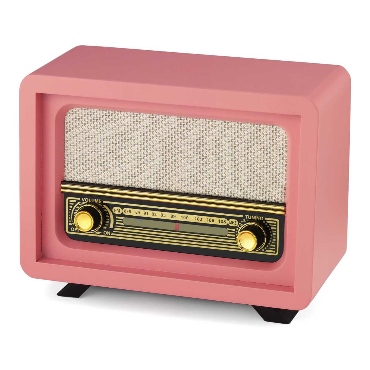 Nostaljik  Radyo Şarjlı Pil+Adaptörlü Beyoğlu Model Pembe Renk