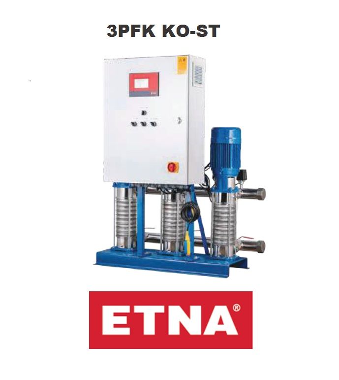 Etna 3PFK KO-ST12/5-30*  3x4Hp Üç Pompalı Komple Paslanmaz Çelik Dik Milli Panodan Değişken Devirli / Frekans Kontrollü Çok Kademeli Sessiz Hidrofor (Aisi 304)