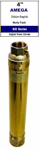 Amega 4 SB 8/09 1.5Hp 9 Kademeli 4\'\' Noril Fanlı Dalgıç Pompa Kademesi (TEK POMPA)