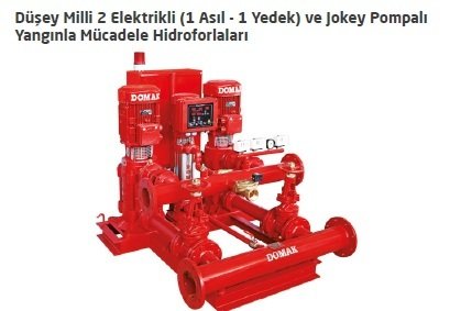 Domak  KPDRY40-4    2x10 Hp 380V  1 Asıl, 1 Yedek  Ve Jokey Pompalı Düşey Milli Yangın Hidroforu