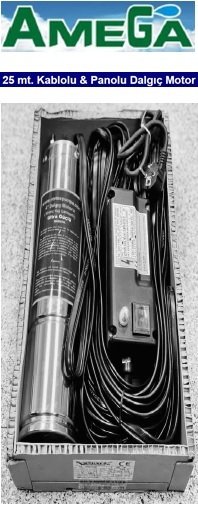 Amega MGM-P 200 2Hp 220V 4\'\' 25 Metre Kablolu ve Panolu Dalgıç Motor
