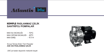 Anlatis Blu CA 65-50/10T 10hp 380v Komple Paslanmaz Monoblok Santrifüj Pompa