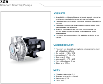 Leo XZS 100-65-200/220 30hp 220v Paslanmaz Monoblok Santrifüj Pompa