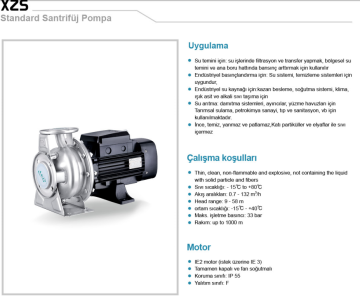 Leo XZS 100-80-160/92 12.5hp 380v Paslanmaz Monoblok Santrifüj Pompa