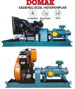Domak KP25-17     12 Hp  Kademeli Dizel Motopomp (2900 devir-Motor markası:Antor)