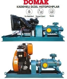 Domak KP40-8     21.5 Hp  Kademeli Dizel Motopomp (2900 devir-Motor markası:Lombardini)