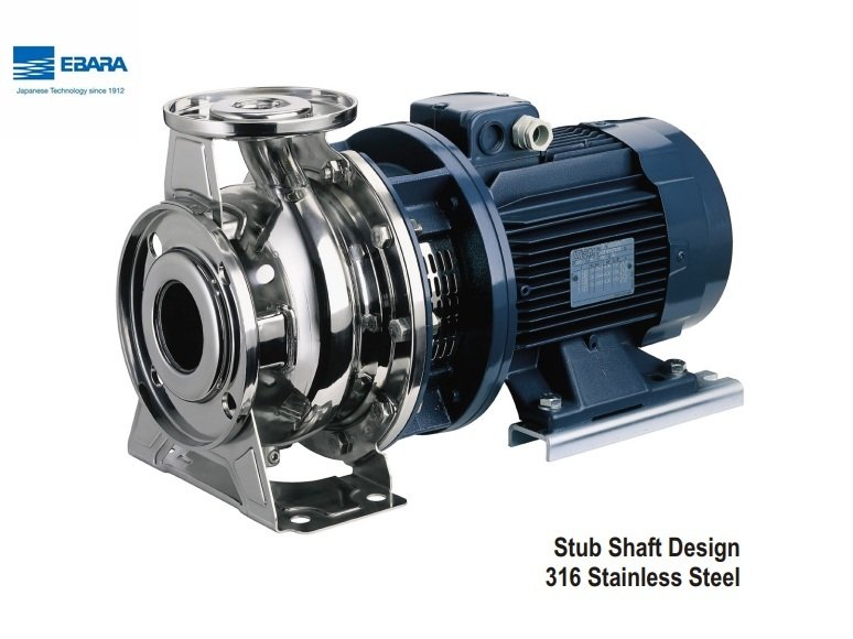 Ebara 3LS 40-200/5.5 A 7.5Hp 380V Yatay Milli Monoblok Paslanmaz Çelik Santrifüj Pompa (Aisi 316L)