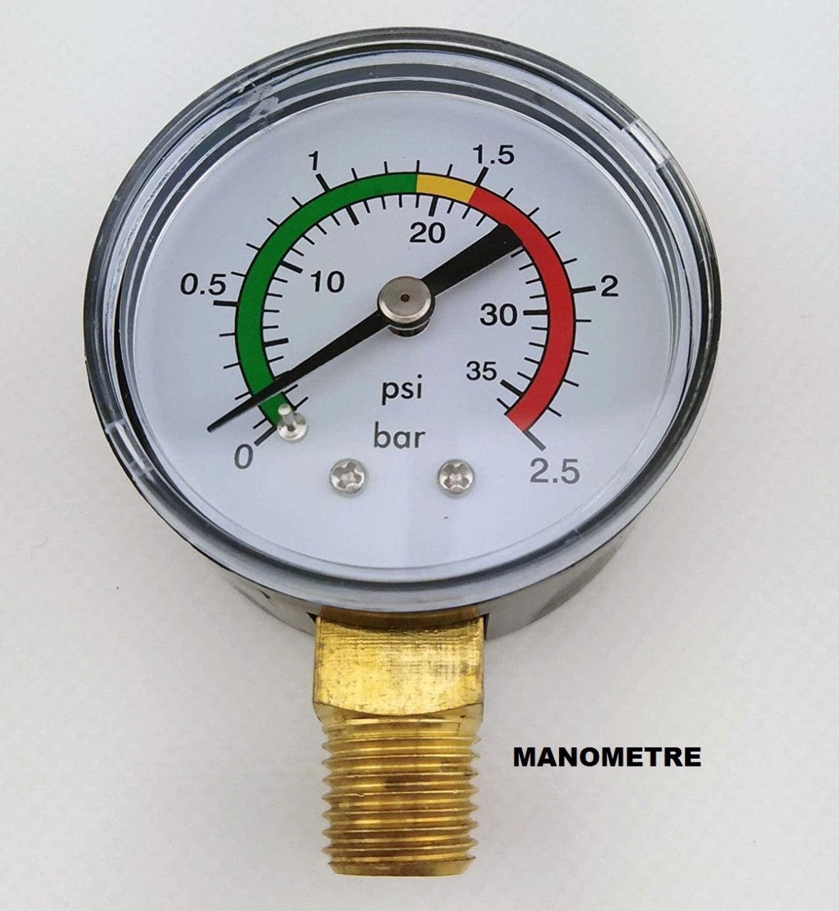MECK 0-16 BAR ALTTAN ÇIKIŞLI ÇELİK GÖVDELİ 1/4'' BAĞLANTI 50 MM ÇAPLI MANOMETRE