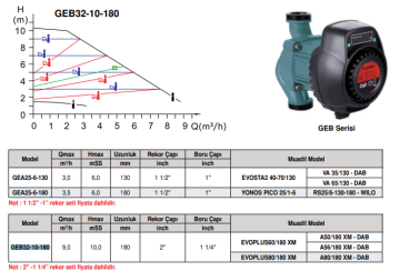 Stream GEA25-6-130 1 1/2'' Dişli Frekans Kontrollü Sirkülasyon Pompası