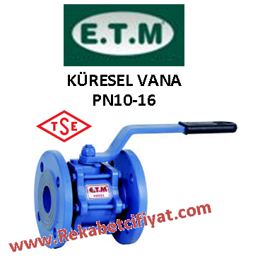 ETM DN50 PN10-16 Yusal Tam Geçiş Küresel Vana