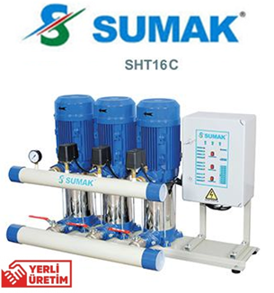 Sumak SHT12C 400/7 3Kw 380v Üç Pompalı Düşey Milli Kademeli Hidrofor
