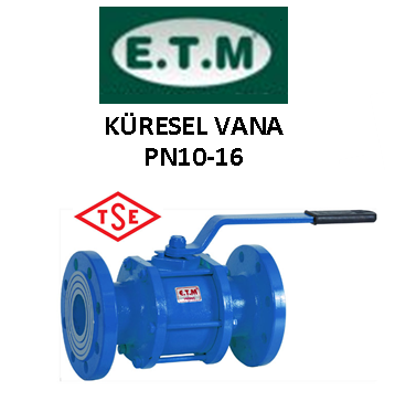 ETM DN25 PN16 Yusal Tam Geçiş Uzun Tip Küresel Vana