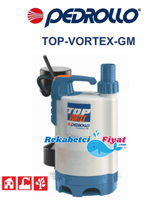 PEDROLLO TOP 3 - VORTEX - GM  0.75Hp 220V Flatörlü Drenaj Dalgıç Pompa