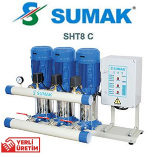 Sumak SHT6C 150/8 1.1Kw 220v Üç Pompalı Düşey Milli Kademeli Hidrofor