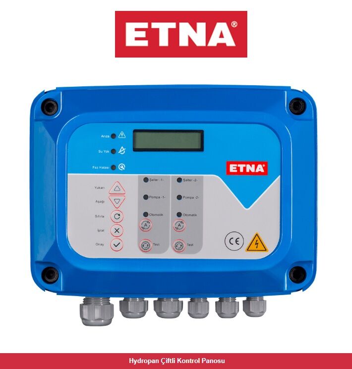 Etna HYDROPAN2D-APS 0.37-2.2kW 220V İki Pompalı Sistemler Sabit Hızlı Hidrofor ve Derin Kuyu Sondaj Drenaj Dalgıç Pompa Uygulamaları İçin Kontrol Panosu