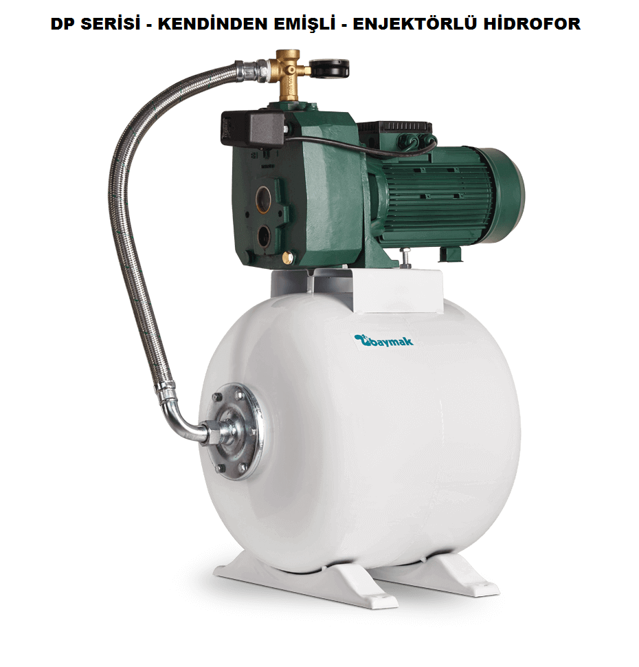 Baymak DP 251 M 2.5 Hp 220V 50 Lt. Tanklı Kendinden Emişli E 20 Enjektörlü Hidrofor