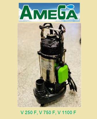 Amega V 1100 F 1.5Hp Açık Fanlı Pis Atık Su Foseptik Parçalayıcılı Drenaj Dalgıç Pompa