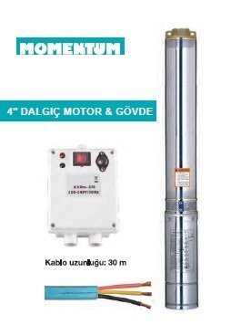 Momentum 4XRm4/10-0.75 1Hp 220V 4'' Dalgıç Pompa (30 metre kablolu-Panolu)