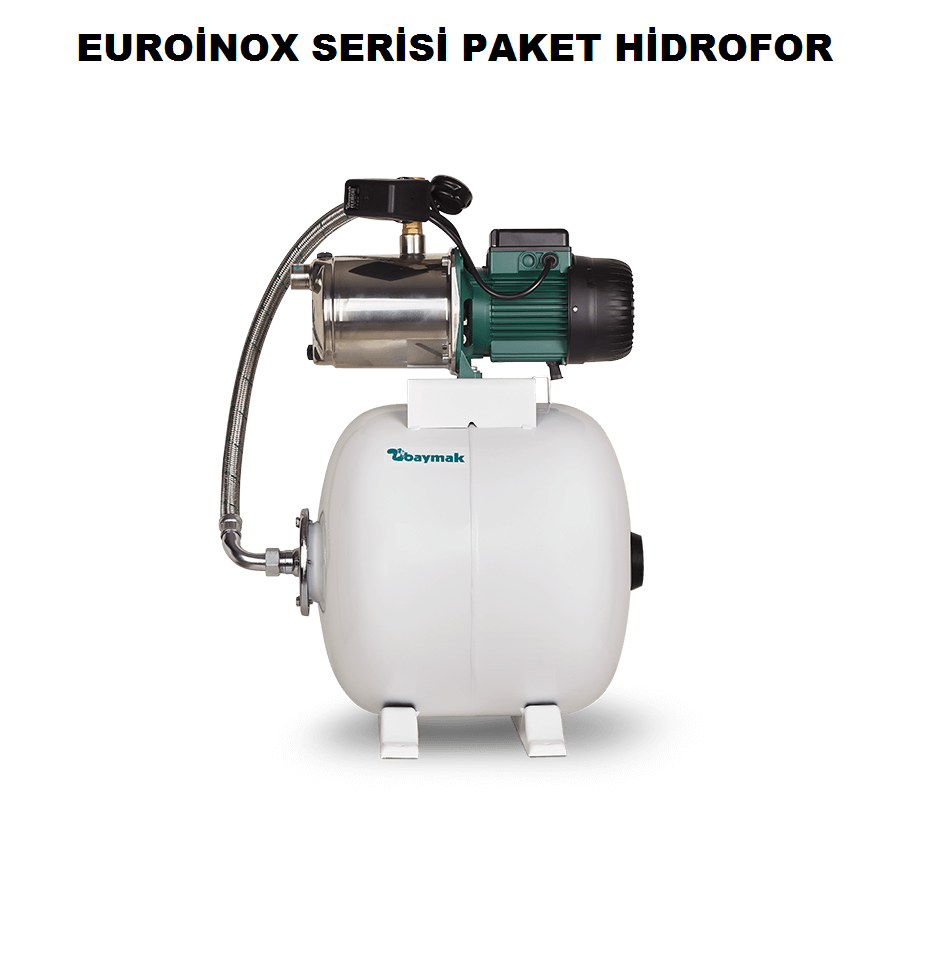 Dab Euroinox 50/50 M 1.36 Hp 220V 50 Lt. Tanklı Süper Sessiz Villa Hidroforu (8 kat-8 daire)