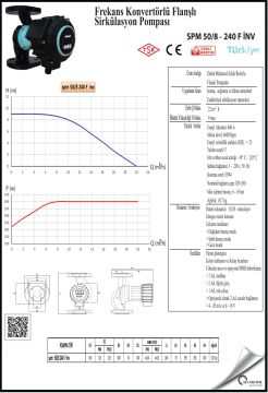 SMART  SPM 50/8 240 F inv  DN50  FREKANS KONTROLLÜ FLANŞLI ECO DESIGN SİRKÜLASYON POMPASI