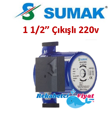 SUMAK  SSP3-25-8 220V 1 1/2'' Çıkışlı Üç Hızlı Sirkülasyon Pompası