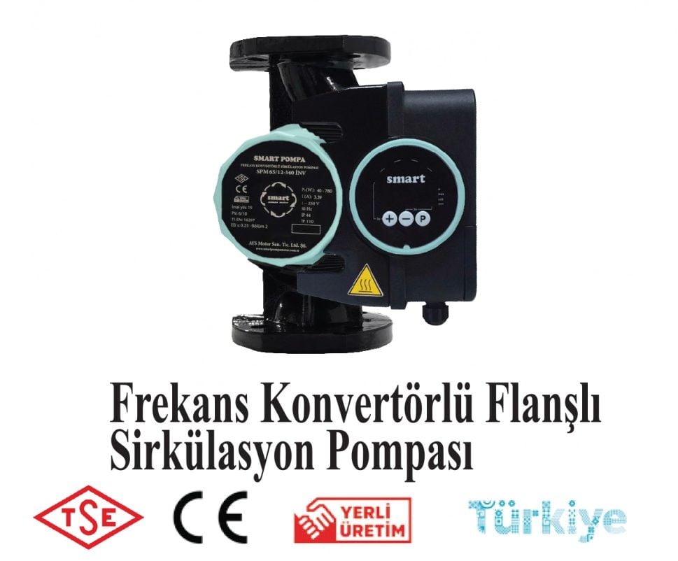 SMART  SPM 65/12 340 İNV  DN65  FREKANS KONTROLLÜ FLANŞLI SİRKÜLASYON POMPASI