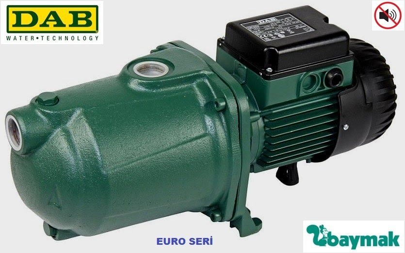 Dab EURO 50/50 M    1 kW  220V  Yatay Çok Kademeli Döküm Gövdeli Süper Sessiz Jet Pompa