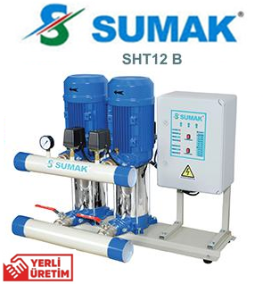 Sumak SHT16B 850/8 6.3Kw 380v İki Pompalı Düşey Milli Kademeli Hidrofor