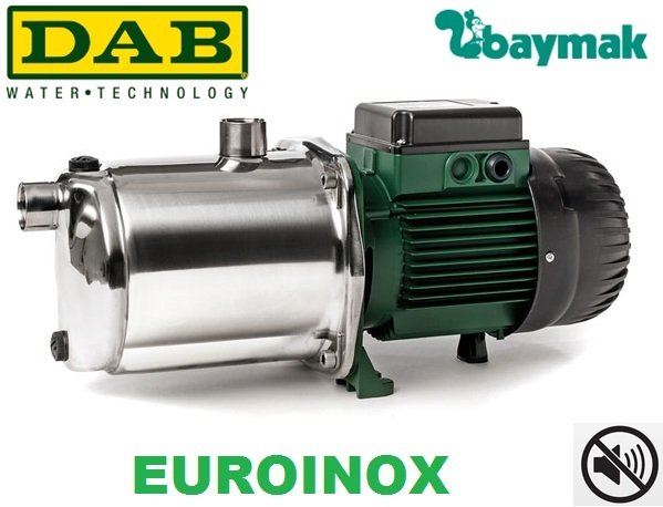 Dab EUROİNOX 30/80 M    0.8 kW  220V  Yatay Çok Kademeli Paslanmaz Çelik Gövdeli Süper Sessiz Jet Pompa